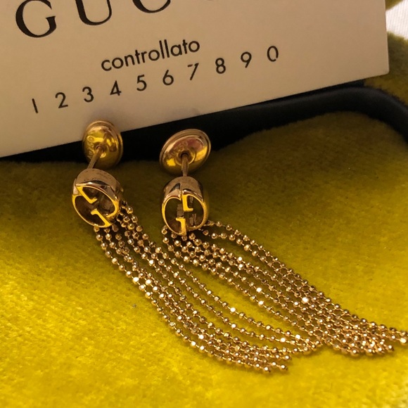 Gucci 18K GG Tassel Earrings - Picture 3 of 4